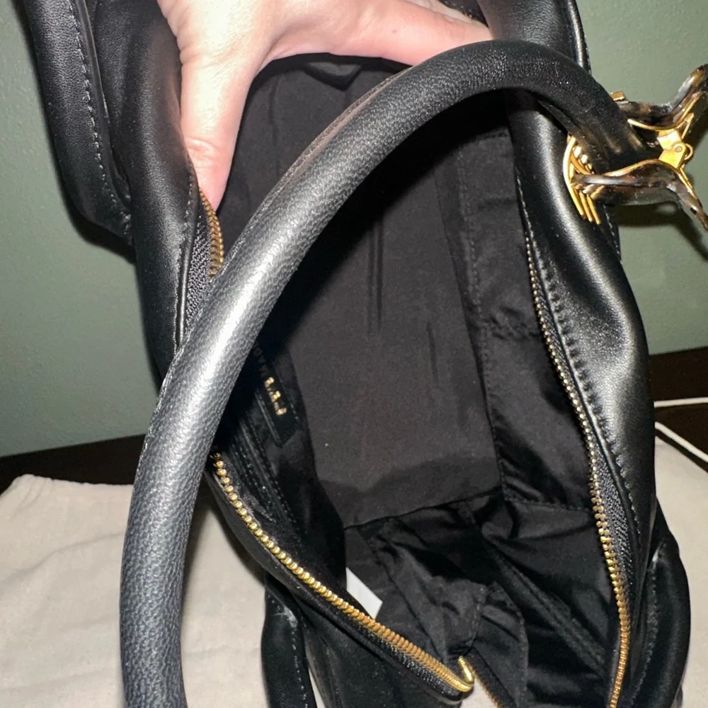 Steve Madden Black Leather Structured Satchel